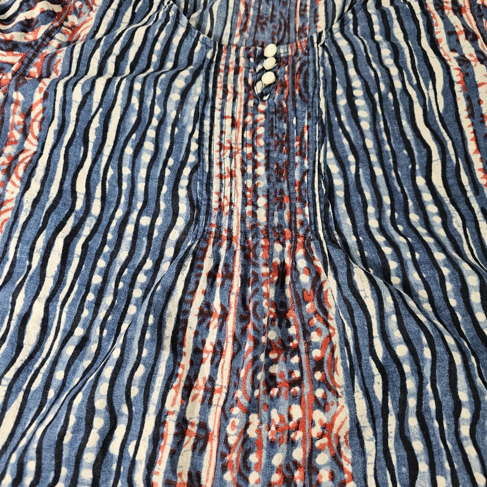 LRL Ralph Lauren Pintuck Peasant Top with 3/4 Sleeves - Picture 9 of 13